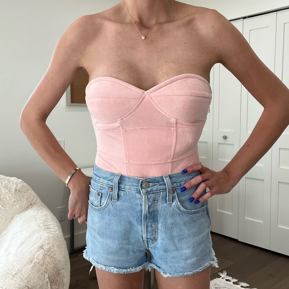 BY THE WAY PINK SLEEVELESS BODYSUIT - SIZE SMALL - GOOD COND.